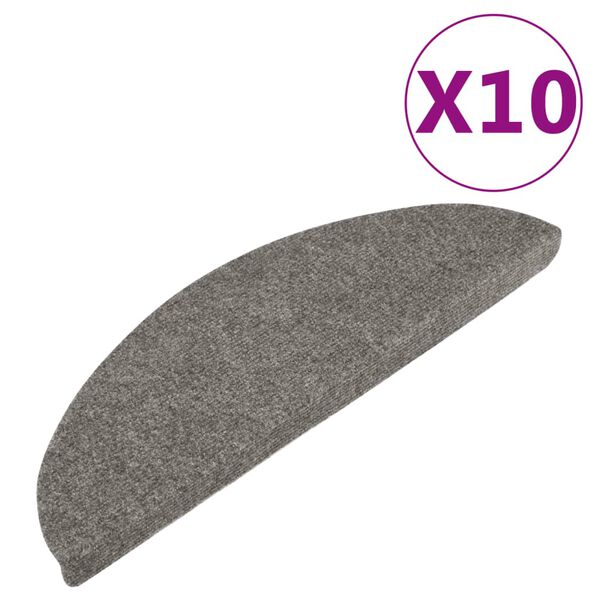 vidaXL 10 db sz&uuml;rke &ouml;ntapad&oacute; l&eacute;pcsőszőnyeg 65 x 22,5 x 3,5 cm