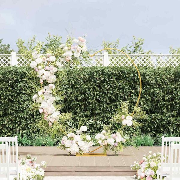 vidaXL Esk&uuml;vői &Iacute;v Arany 195 x 35 x 211 cm Ac&eacute;l