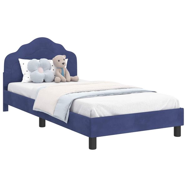 vidaXL Gyerek&aacute;gy kerettel Rendőrs&eacute;gi k&eacute;k 90 x 190 cm B&aacute;rsony