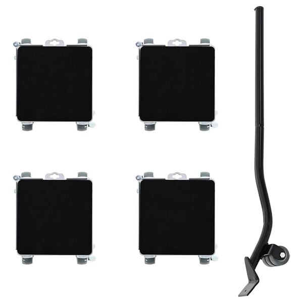 vidaXL 4 db bútorgörgő emelővel, 17,5x16x7,5 cm, acél, 1600 kg