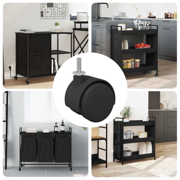 vidaXL Kerekek 12 pcs Fekete &eacute;s Ez&uuml;st 37,8 x 40 mm Vas &eacute;s PP