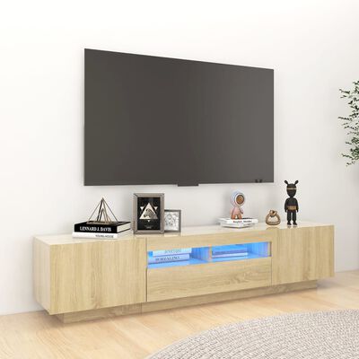 vidaXL sonoma-tölgy színű TV-szekrény LED-lámpákkal 180 x 35 x 40 cm