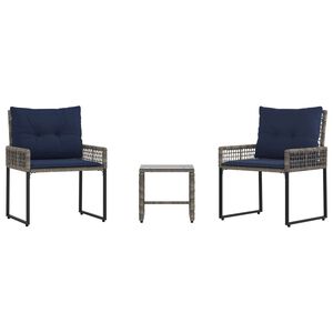 vidaXL K&uuml;lt&eacute;ri B&uacute;tor Szett p&aacute;rn&aacute;val 3 pcs Sz&uuml;rke &eacute;s Tenger&eacute;sz K&eacute;k