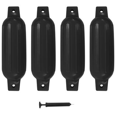 vidaXL 4 darab fekete PVC hajóütköző 41 x 11,5 cm