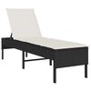 vidaXL fekete polyrattan napoz&oacute;&aacute;gy p&aacute;rn&aacute;val 55x200x44 cm