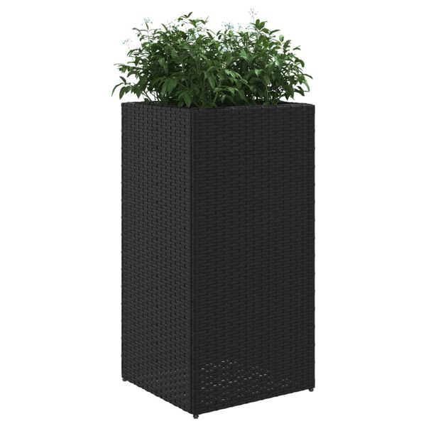 vidaXL fekete polyrattan kerti &uuml;ltetől&aacute;da 40x40x80 cm