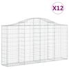 vidaXL 12 db &iacute;ves horganyzott vas gabion kos&aacute;r 200x30x100/120 cm