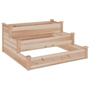 vidaXL t&ouml;m&ouml;r fenyőfa kerti magas&aacute;gy&aacute;s b&eacute;l&eacute;ssel 120x120x56 cm