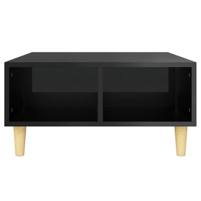 vidaXL magasfényű fekete forgácslap dohányzóasztal 60 x 60 x 30 cm