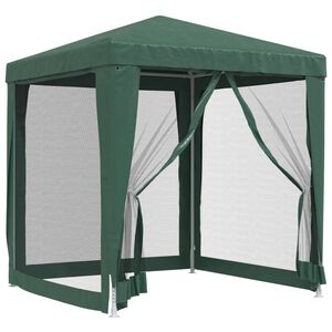 vidaXL z&ouml;ld HDPE rendezv&eacute;nys&aacute;tor 4 h&aacute;l&oacute;s oldalfallal 2 x 2 m