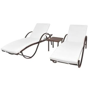 vidaXL 2 db barna polyrattan napoz&oacute;&aacute;gy asztallal