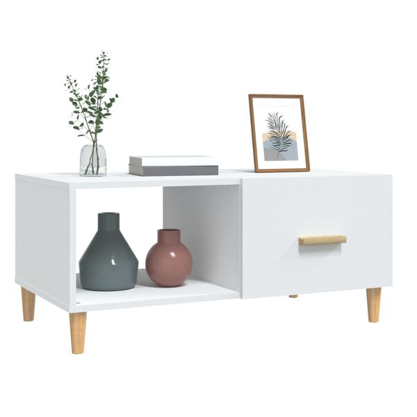 vidaXL feh&eacute;r szerelt fa doh&aacute;nyz&oacute;asztal 89,5x50x40 cm