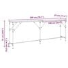 vidaXL Konzolasztal &Ouml;reg fa 200 x 29 x 75 cm Műgyant&aacute;s fa &eacute;s f&eacute;m