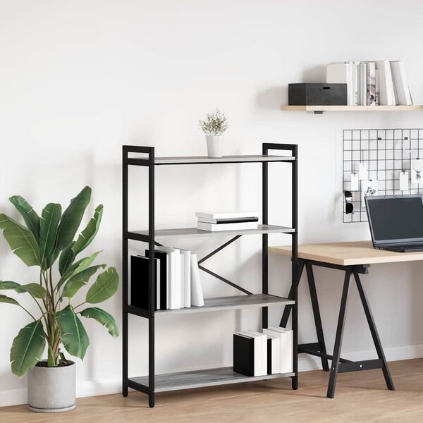 vidaXL K&ouml;nyvespolc Sz&uuml;rke sonoma 80 x 30 x 120 cm Faanyag