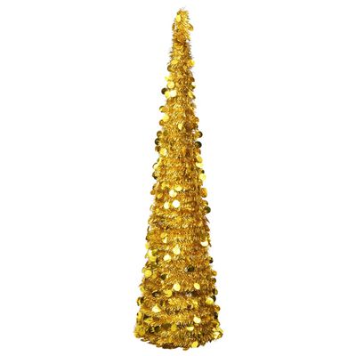 vidaXL aranyszínű összecsukható PET műkarácsonyfa 180 cm