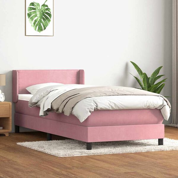 vidaXL Box Spring &aacute;gy matraccal r&oacute;zsasz&iacute;n 100x220 cm b&aacute;rsony