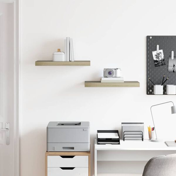 vidaXL 2 db t&ouml;lgysz&iacute;nű MDF lebegő fali polc 50 x 23 x 3,8 cm