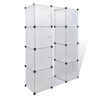 vidaXL fehér moduláris szekrény 9 rekesszel 37 x 115 x 150 cm