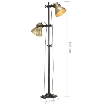 vidaXL öntött vas állólámpa 2 db sárgaréz lámpaernyővel E27