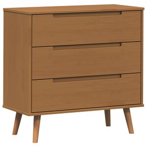 vidaXL Fi&oacute;kos szekr&eacute;ny MOLDE Karamell 80 x 40 x 80 cm T&ouml;m&ouml;r Fenyőfa