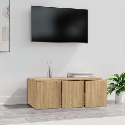 vidaXL sonomatölgy színű forgácslap TV-szekrény 80 x 34 x 30 cm