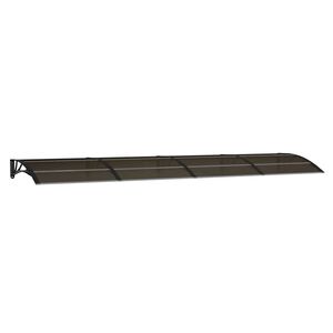 vidaXL fekete polikarbon&aacute;t ajt&oacute;előtető 400 x 100 cm