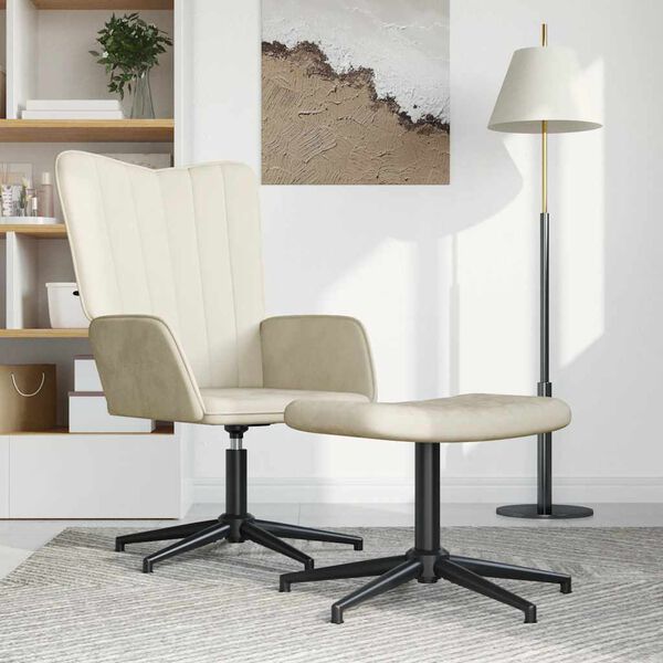 vidaXL kr&eacute;mfeh&eacute;r b&aacute;rsony pihenősz&eacute;k l&aacute;btart&oacute;val