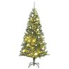 vidaXL műkar&aacute;csonyfa 130 LED-del, g&ouml;mbszettel &eacute;s h&oacute;pehellyel 210 cm