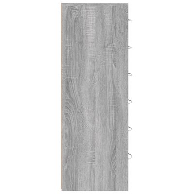 vidaXL szürke sonoma színű szerelt fa komód 6 fiókkal 50 x 34 x 96 cm