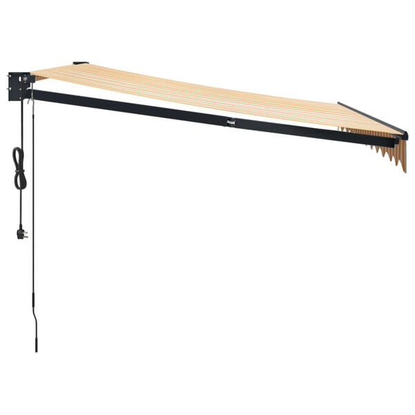 vidaXL s&aacute;rga-feh&eacute;r automata beh&uacute;zhat&oacute; napellenző 3 x 2,5 m