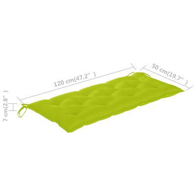 vidaXL tömör tíkfa hintaágy élénkzöld párnával 170 cm