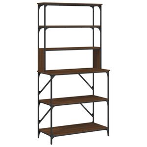 vidaXL 6 szintes barna t&ouml;lgysz&iacute;nű szerelt fa p&eacute;k&aacute;llv&aacute;ny 90x40x180cm