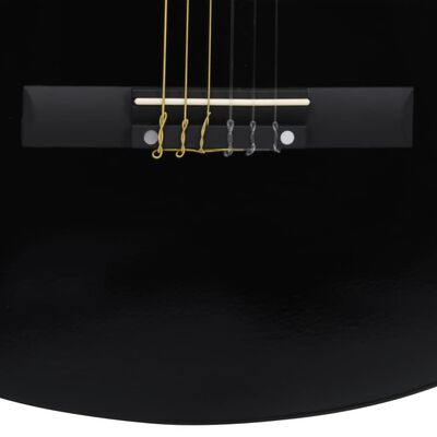 vidaXL 8 darabos fekete klasszikus gitár kezdőkészlet 1/2 34"