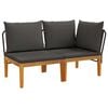 vidaXL 2 pcs Kerti Lounge Szett P&aacute;rn&aacute;kkal T&ouml;m&ouml;r ak&aacute;ciafa &eacute;s k&ouml;t&eacute;l