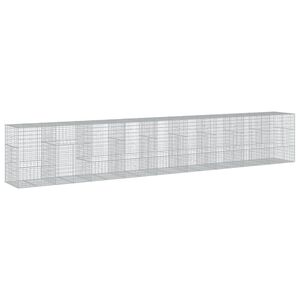 vidaXL horganyzott vas gabion kos&aacute;r fed&eacute;llel 900 x 100 x 150 cm