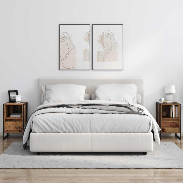 vidaXL &Eacute;jjeli asztal fi&oacute;kkal &Ouml;reg fa 39,5 x 30 x 50 cm Faanyag