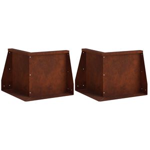 vidaXL T&aacute;mfal 2 db 50 x 50 x 30 cm Időj&aacute;r&aacute;s&aacute;ll&oacute; Ac&eacute;l Rozsd&aacute;s
