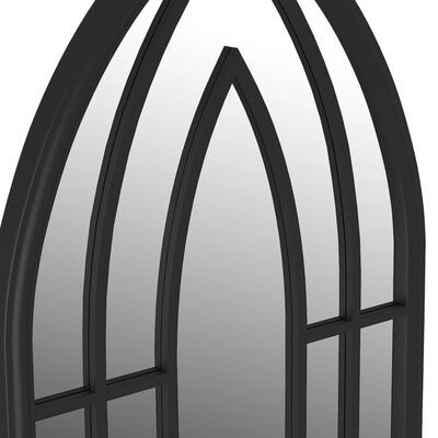 vidaXL fekete vas kerti tükör kültéri használatra 100 x 45 cm