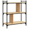 vidaXL 3 szintes sonoma t&ouml;lgy sz&iacute;nű fa k&ouml;nyvespolc 76 x 32 x 88 cm