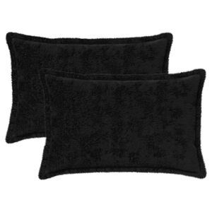 vidaXL P&aacute;rna huzat 2 db HOUTEN Fekete 30 x 50 cm Műny&uacute;l Szőr