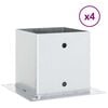 vidaXL 4 db horganyzott ac&eacute;lb&oacute;l oszlopalapok n&eacute;gyzet alak&uacute;ak 141x141mm