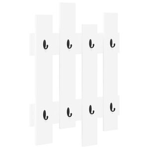 vidaXL Fali Kab&aacute;thorog Falra szerelhető Feh&eacute;r 60 x 3 x 82 cm Faanyag