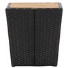 vidaXL fekete polyrattan és tömör akácfa teázóasztal 41,5x41,5x43 cm