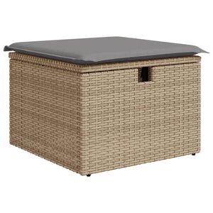 vidaXL bézs polyrattan kerti szék párnával 55 x 55 x 37 cm