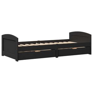 vidaXL Napoz&oacute;&aacute;gy 2 fi&oacute;kkal matrac n&eacute;lk&uuml;l IRUN Fekete 90x200 cm