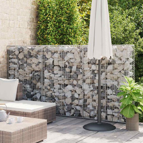 vidaXL horganyzott acél gabion fal fedéllel 100 x 20 x 150 cm