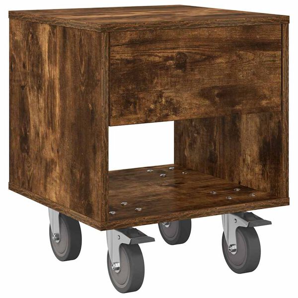 vidaXL &Eacute;jjeli asztal F&uuml;st&ouml;lt t&ouml;lgy 40,5 x 40 x 48 cm Faanyag