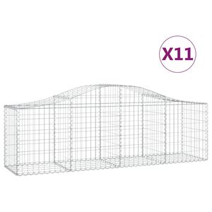 vidaXL 11 db &iacute;ves horganyzott vas gabion kos&aacute;r 200x50x60/80 cm