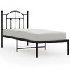 vidaXL fekete f&eacute;m &aacute;gykeret fejt&aacute;ml&aacute;val 75 x 190 cm