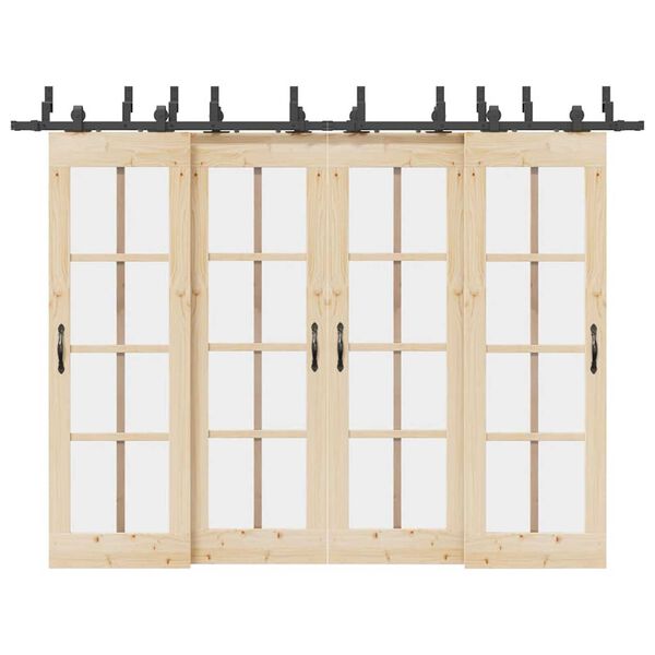 vidaXL fekete ac&eacute;l tol&oacute;ajt&oacute; f&eacute;mszerel&eacute;k k&eacute;szlet 305 cm